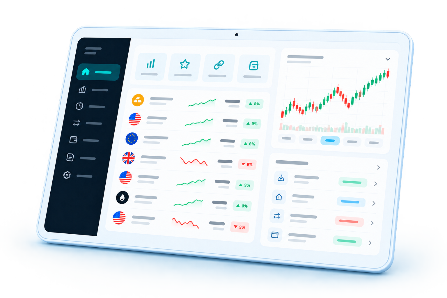 Oceanic Markets financial workspace dashboard